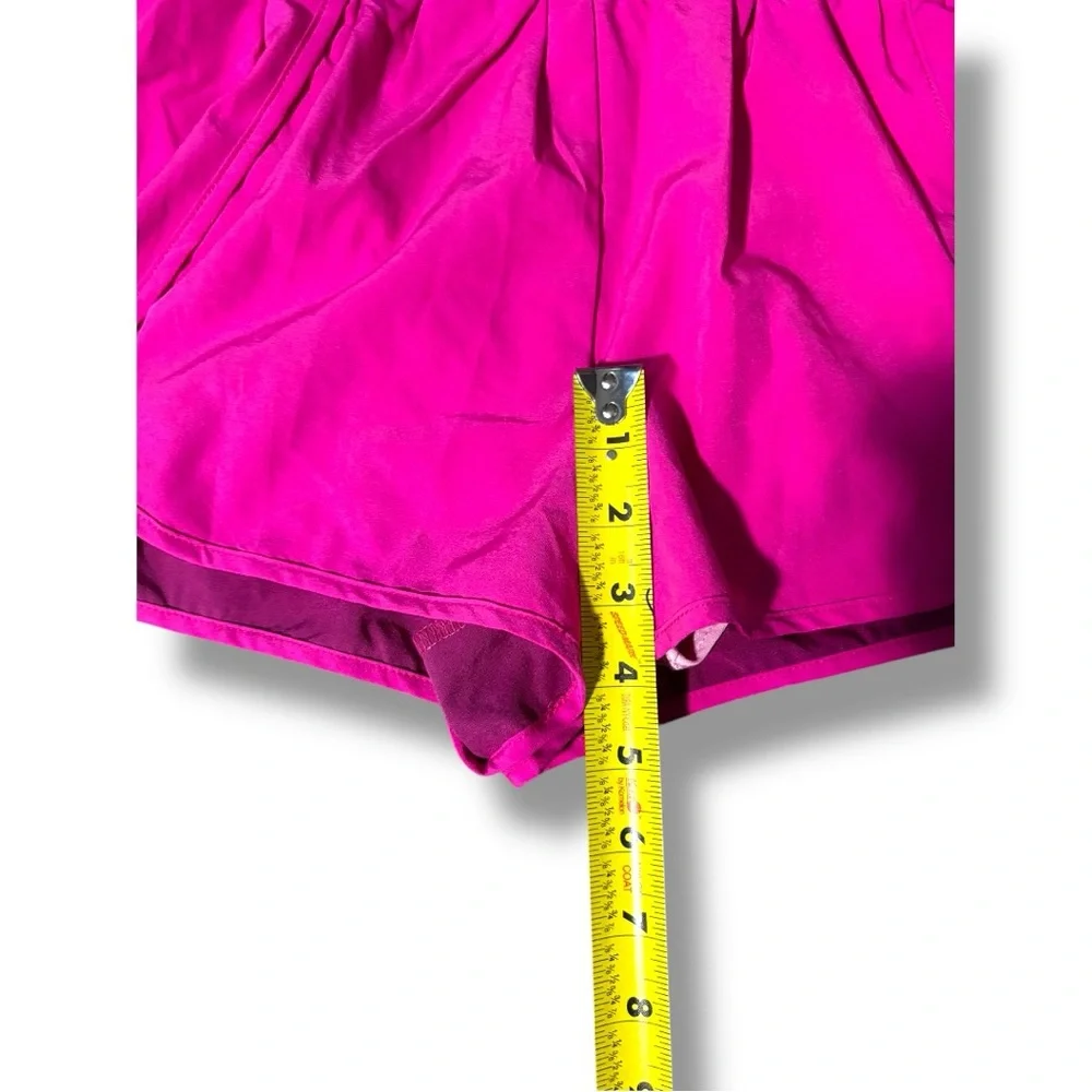 New In Fuchsia and Purple High Stretchy Waist Colorblock Women's Athletic Shorts - Picture 8 of 11